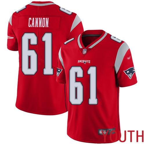 New England Patriots Football #61 Inverted Legend Limited Red Youth Marcus Cannon NFL Jersey->youth nfl jersey->Youth Jersey